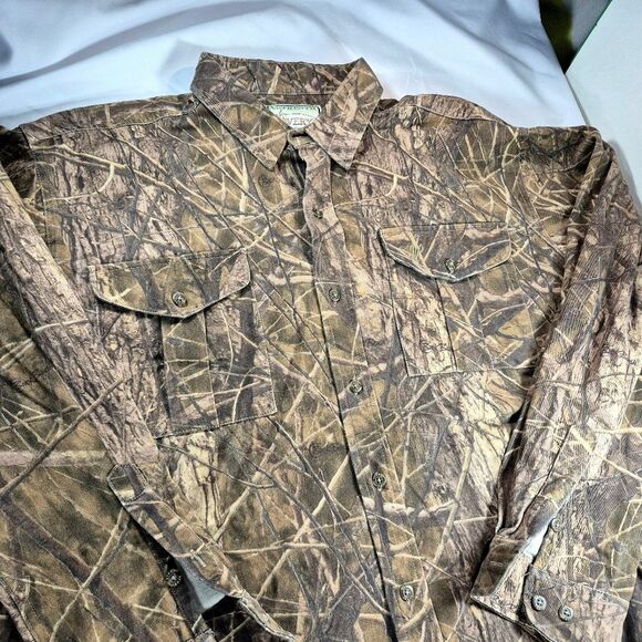 Vintage Avery Outdoors Camo Hunting Shirt Button-Down Long Sleeve XL/Tall NWOT - Picture 8 of 12